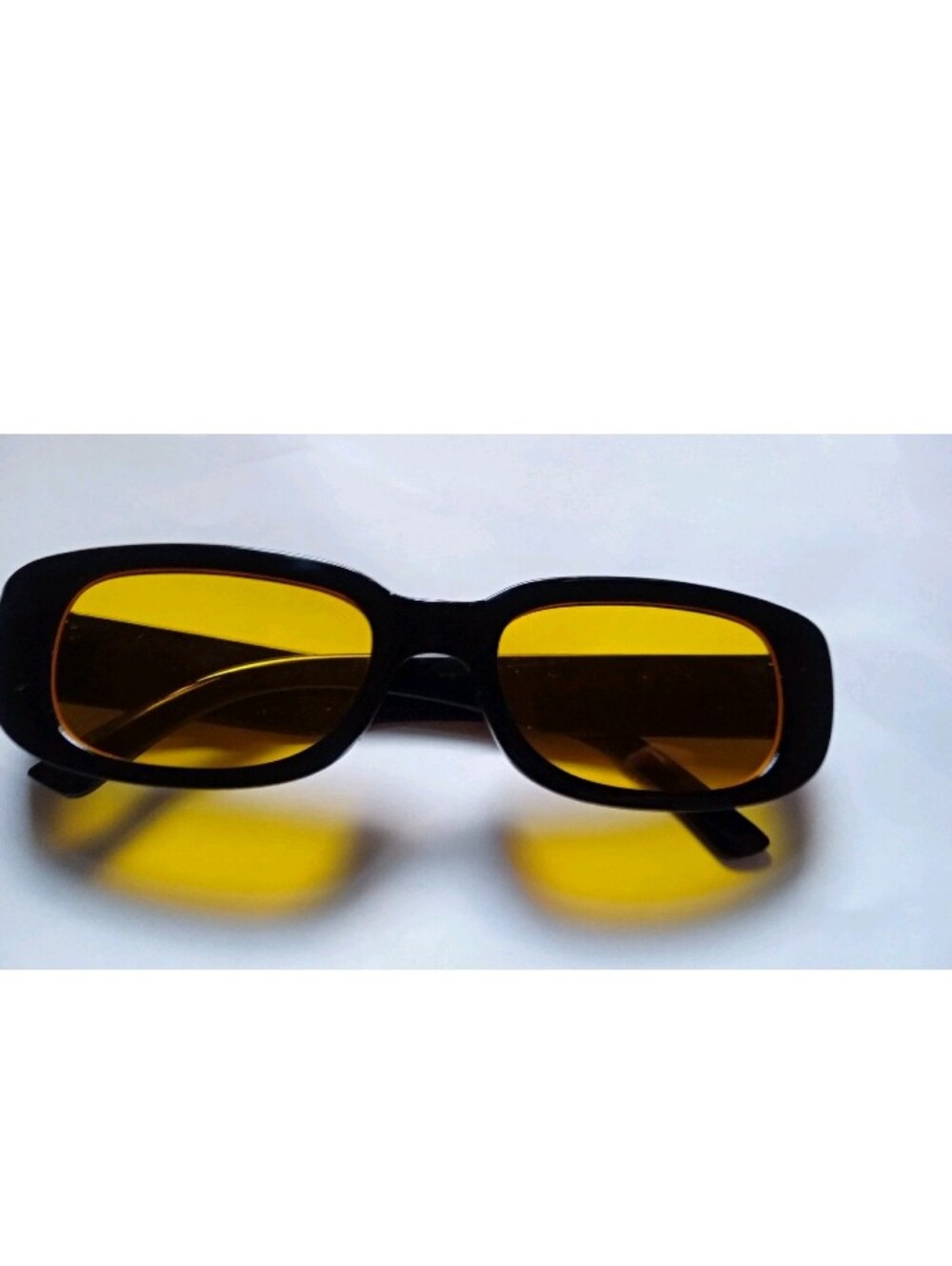Yellow Neon Tinted Sunglasses Men Women Unmarked Plastic Frame Rock Star Style
